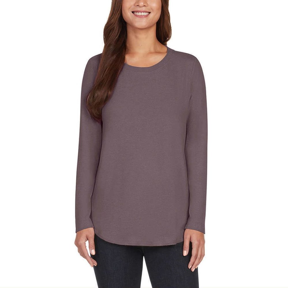 NWT Matty M Women's Long Sleeve Crew Neck Tunic Top Plum Size 2XL $60 AA111
